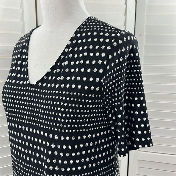 Chico's Dress Size 2 Large Polka Dot Criss Cross Pullover - Picture 6 of 12